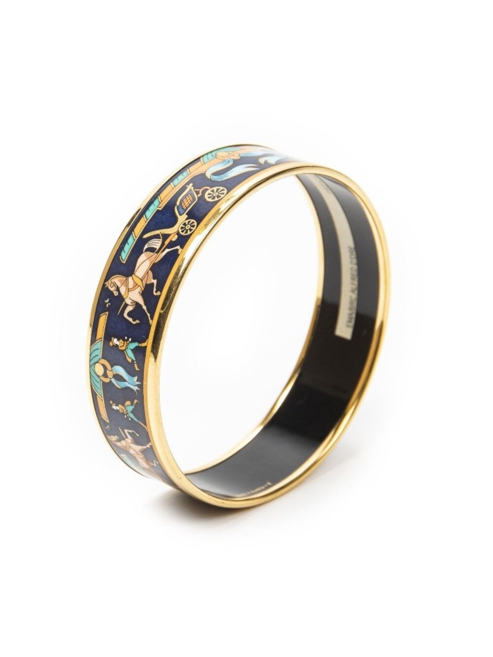 Hermes Enamel Bangle Navy Plating Bracelet